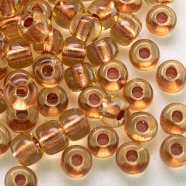 Light Topaz Copper lined size 5/0 seed beads - Retail system
