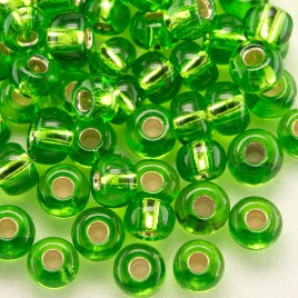 Lime silver lined size 5/0 seed beads- Retail system