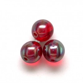 Lollipop Red 6mm round Czech glass druk beads - Retail system