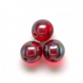 Lollipop Red 6mm round Czech glass druk beads