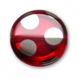 Lollipop Red Peacock Disc 17mm Pressed Czech Glass Bead