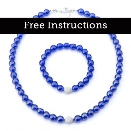 Mini Studio – Deep Blue 8mm Glass Bead - Free Jewellery Instructions