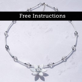 Mini Studio Glass Leaf Flower Necklace - Free jewellery instructions