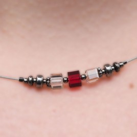 Mini Studio - Siam Satin Cube Crystal Necklace Bead Kit