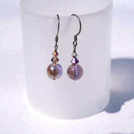 Misty Lilac Bead Earrings