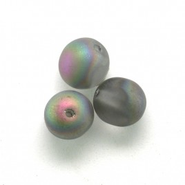 Moonbow Matt 6mm round Czech glass druk beads - Retail system