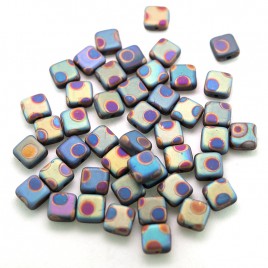 Multistorm Matt 6x6mm Square Czech Glass Bead