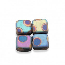 Multistorm Matt 6x6mm Square Czech Glass Bead