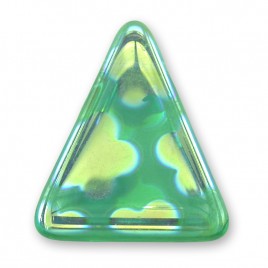 Opal Peacock Triangle 15x19mm Pressed Glass Bead