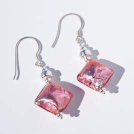 Passion Pink Artisan Glass Bead Earrings