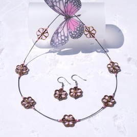 Pink Lotus Florice Necklace – Sterling Silver (black finish) components.