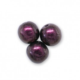 Plumy-Haze two-tone metallic 6mm round Czech glass druk beads