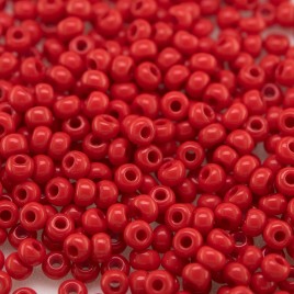Preciosa 100 Gms Czech glass seed bead 11/0 Mars Red opaque