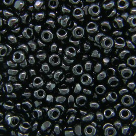 Preciosa Czech glass CHARLOTTE seed bead 13/0 Jet opaque.