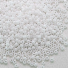 Preciosa Czech glass CHARLOTTE seed bead, size 15/0 Chalk White glass