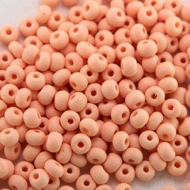 Preciosa Czech glass PermaLux seed bead 9/0 Tropical Peach Matt