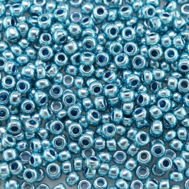 Preciosa Czech glass seed bead 11/0 Blue Metallic Terra coated