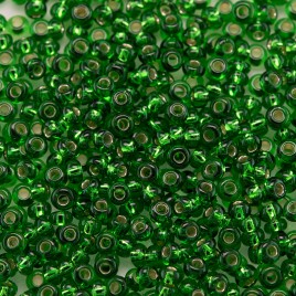 Preciosa Czech glass seed bead 11/0 Elm Green Silver Lined