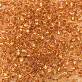 Preciosa Czech glass seed bead 11/0 Light Topaz Copper Lined