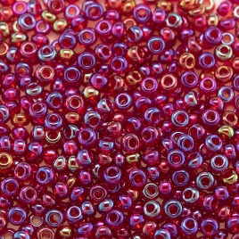 Preciosa Czech glass seed bead 11/0 Carmine Red rainbow