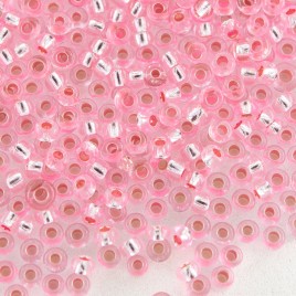 Preciosa Czech glass seed bead 11/0 Pink Icing silver lined