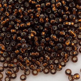 Preciosa Czech glass seed bead 11/0 Smoked Topaz silver lined