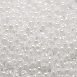 Preciosa Czech glass seed bead 11/0 White Opaque Luster