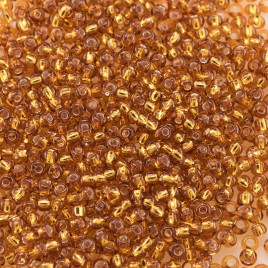 Preciosa Czech glass seed bead 13/0 Rich Topaz silver lined