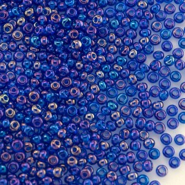 Preciosa Czech glass seed bead 13/0 Steel Blue Rainbow