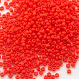 Preciosa Czech glass seed bead 15/0 Poppy Red Opaque