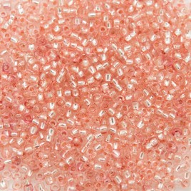 Preciosa Czech glass seed bead 15/0 Coral Pink, Silver Lined