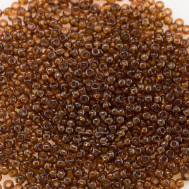 Preciosa Czech glass seed bead 15/0 Dark Topaz Transparent glass