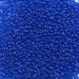 Preciosa Czech glass seed bead 15/0 Electric Blue Transparent glass