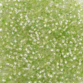 Preciosa Czech glass seed bead 15/0 Fresh Lime Green, Silver Lined