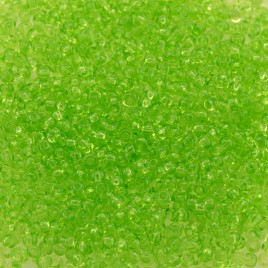 Preciosa Czech glass seed bead 15/0 Light Lime Transparent glass