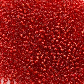 Preciosa Czech glass seed bead 15/0 Light Red Silver Lined