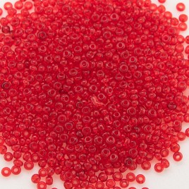 Preciosa Czech glass seed bead 15/0 Light Red Transparent glass