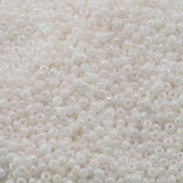 Preciosa Czech glass seed bead 15/0 White Opaque Rainbow