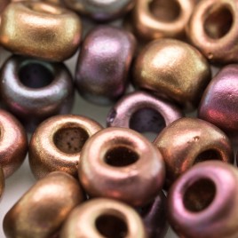 Preciosa Czech glass seed bead 32/0 Brushed Mixed Copper Metallic coated