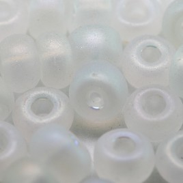 Preciosa Czech glass seed bead 32/0 Clear glass matt and rainbow