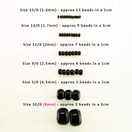 Preciosa Czech glass seed bead 32/0 Jet Black