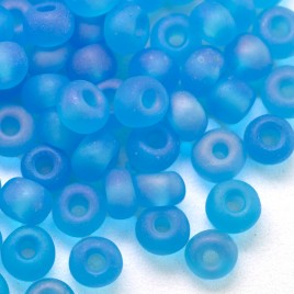 Preciosa Czech glass seed bead 5/0 Aquamarine matt rainbow
