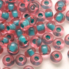 Preciosa Czech glass seed bead 5/0 Atlantis Rose, colour lined