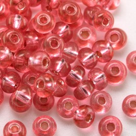Preciosa Czech glass seed bead 5/0 Berry Pink, silver lined