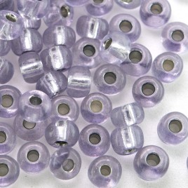 Preciosa Czech glass seed bead 5/0 Dusky Violet coated, silver lined - Retail system