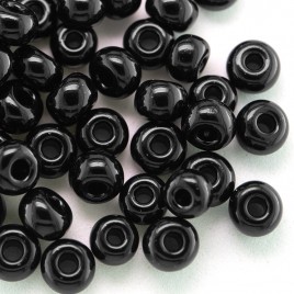 Preciosa Czech glass seed bead 5/0 Jet Black glass,