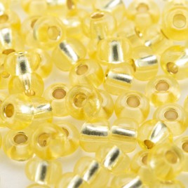 Preciosa Czech glass seed bead 5/0 Lemon Drop, silver lined