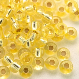Preciosa Czech glass seed bead 5/0 Lemon Drop, silver lined
