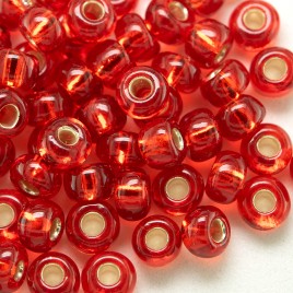 Preciosa Czech glass seed bead 5/0 Light Red silver lined