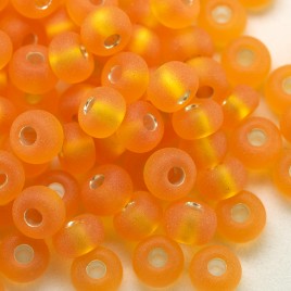 Preciosa Czech glass seed bead 5/0 Orange Matt silver lined